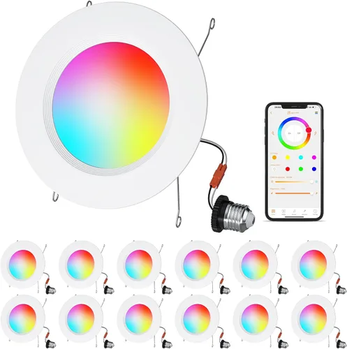 Vista 10 de Lata de cambio de color de iluminación empotrable de 5/6 pulgadas