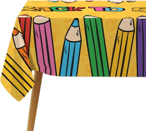 Vista 5 de Hafangry Mantel de regreso a clases, para niños, estudiantes, primer día de escuela, decoración de fiesta de bienvenida, rectangular, cocina