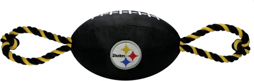 Vista 28 de Juguetes de fútbol NFL Arizona Cardinals para perros de Pets First, materiales de nylon de alta calidad, fuertes cuerdas de tracción, silbato