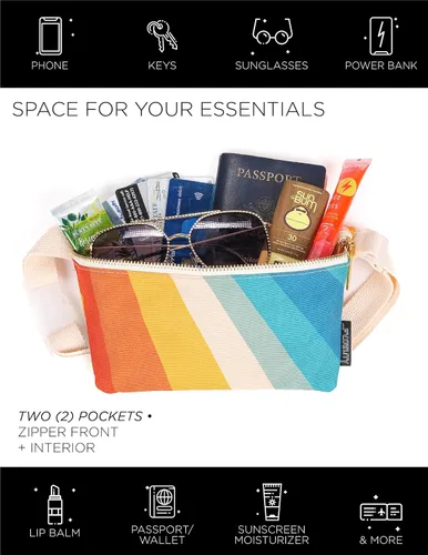Vista 4 de FYDELITY Riñonera ecológica reciclada y sostenible para mujeres, linda bolsa de festival, pequeñas riñoneras para mujeres, riñonera rave