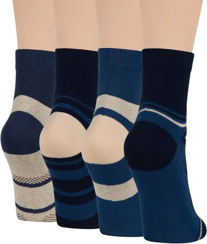 Vista 8 de 7BIGSTARS KINGDOM Women's Cotton Quarter Non-Binding Diabetic Fashion Socks-L-M-4 Pack-Multicolor