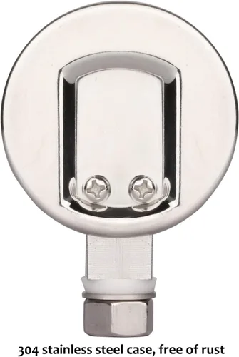 Vista 3 de MEASUREMAN Medidor de olla a presión de acero inoxidable, medidor de presión de presión, manómetro de vapor, dial de 2 pulgadas, montaje inferior