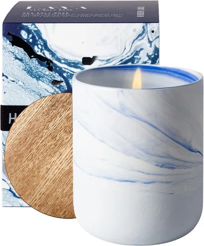 Vista 13 de Hidden Label Velas de soja perfumadas, Vela grande de 12oz Mango Guava en frasco de cerámica colección Lava, Regalos hermosos para cumpleaños