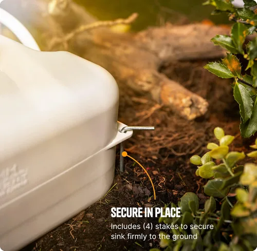 Vista 7 de Alpcour Fregadero portátil para acampar – Estación de higiene de viaje para interiores y exteriores con lavabo, grifo para correr, dispensador