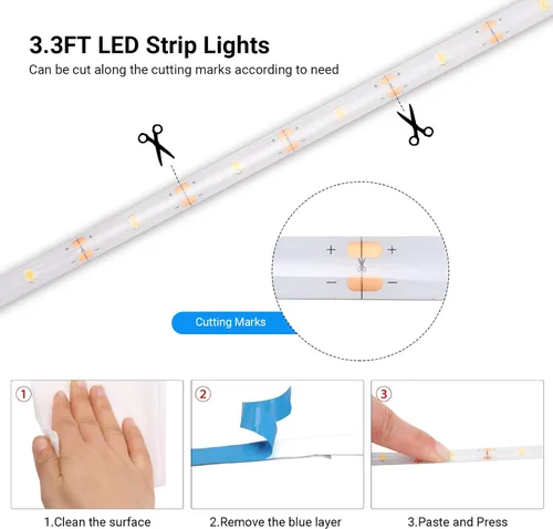 Vista 7 de Tira de Luces LED Alimentadas por Pilas con Control Remoto, 8 Modos, Regulable, Temporizador, Autoadhesiva, Cortable, Tira de Luces LED Impermeables