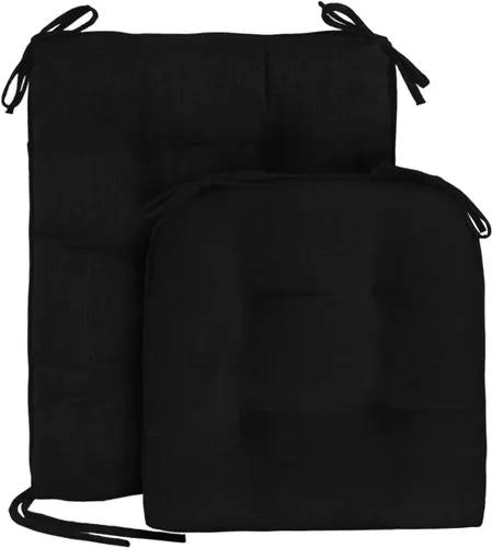 Vista 2 de Basic Beyond Juego de 3 cojines para mecedoras de porche para mecedoras de madera para exteriores con acolchado grueso, cojín de respaldo con lazos