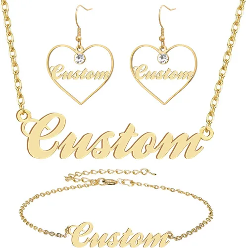 Vista 319 de Personalized Custom Name Pendant Necklace Stainless Steel for Women