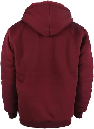 Vista 2 de Sudadera con capucha con forro de sherpa para niños, con cremallera completa, forro polar, cálida, para jóvenes, de manga larga