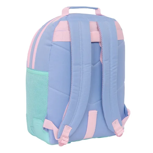 Vista 3 de Mochila Escolar Munich Mellow Azul Rosa Celeste 32 x 42 x 15 cm