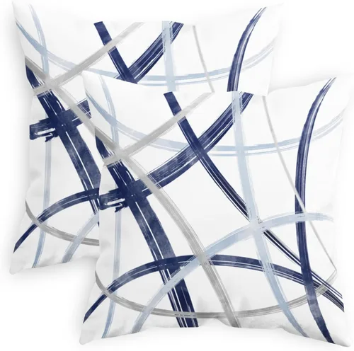 Vista 19 de CaliTime Juego de 2 fundas de almohada decorativas de vellón con líneas geométricas abstractas en forma de arco, para sofá, cama, decoración de casa
