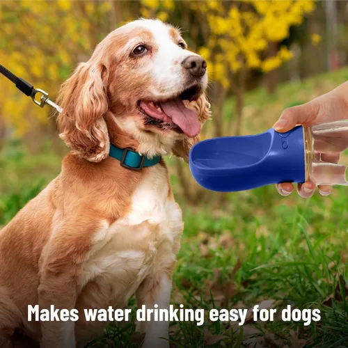 Vista 4 de Mr. Pen Botella de agua portátil para perro, 19 onzas, grande, azul marino, dispensador de botellas de agua para perros de viaje, no apto