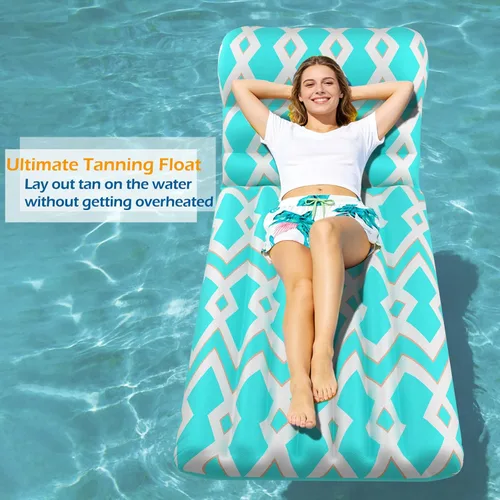 Vista 7 de Jasonwell Inflatable Pool Float Adult - Ultra-Comfort Soft Fabric Pool Floaties Lounge Floats Floating Chair Raft with Adjustable Backrest Air