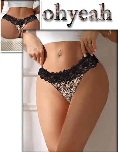 Vista 32 de ohyeah Tangas sexy de encaje tangas bragas de tiro bajo ropa interior para mujer de algodón entrepierna braga tangas bragas 4-18