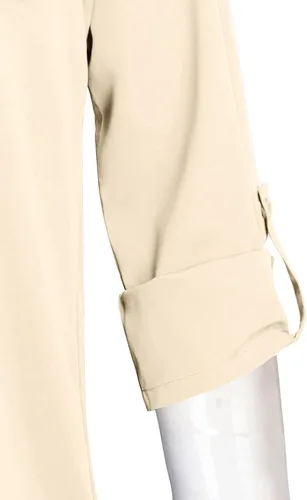 Vista 4 de Lotusmile Camisas de gasa con solapa y botones para mujer, para el trabajo, oficina, negocios, casual, blusa de gasa