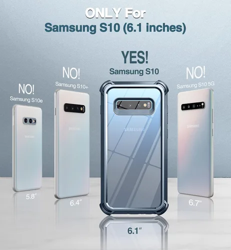 Vista 2 de Dexnor Funda compatible con Samsung Galaxy S10 de 6.1 pulgadas, protección resistente, parte trasera dura, protector protector a prueba de golpes