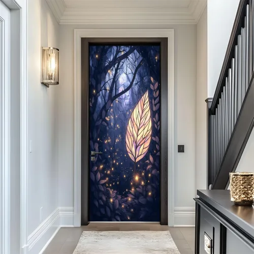 Vista 8 de Calcomanías para puerta, 3D y 90, diseño de arcade, visera, VR, aventura, murales, papel tapiz autoadhesivo para puerta, póster para dormitorio