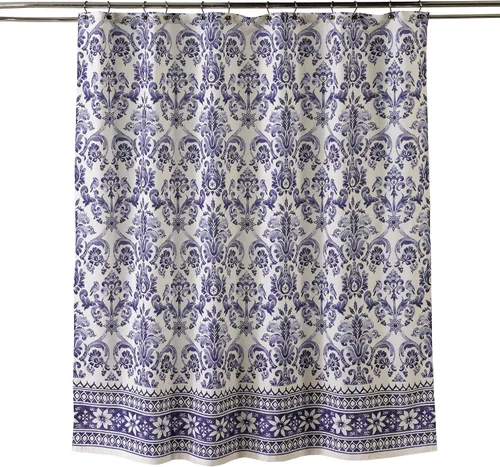Vista 14 de Maison d' Hermine Cortina de ducha 100% algodón, un panel, 70 x 72 pulgadas, cortinas de ducha de tela lavable para baño, fácil de colgar con 12