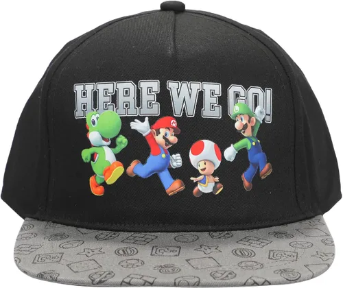 Vista 2 de Super Mario Bros Here We Go - Gorra negra para niño, Negro
