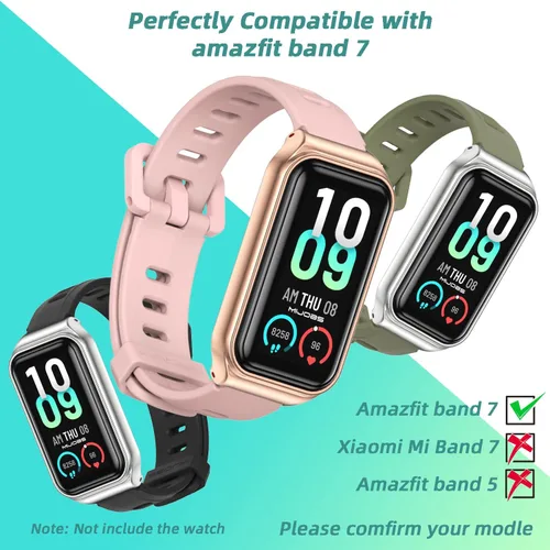 Vista 3 de Correa de repuesto de silicona para reloj, accesorios de pulsera inteligente para Amazfit 7 Fit Band