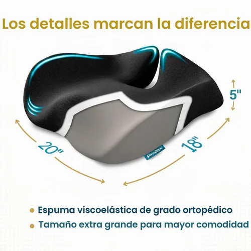 Vista 6 de Cojín para silla de oficina para espalda y coxis, almohada para aliviar el Cojín de asiento extra grande y cojín de alivio del dolor del coxis