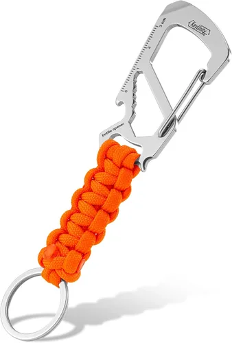 Vista 11 de KeyUnity KC00 Llavero de mosquetón de paracord, cordón de paracaídas 550 Multiherramienta para exteriores, mochilas, hombres y mujeres