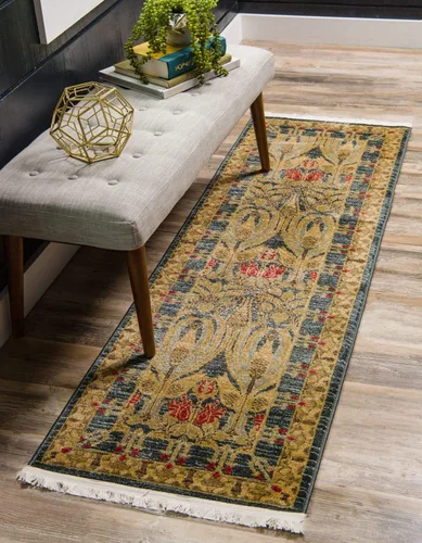 Vista 15 de Unique Loom Edinburgh Collection - Alfombra rectangular (2 pies x 3 pies 1 pulgada, rectangular, azul marino/bronceado)