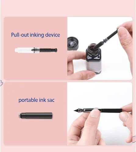 Vista 3 de Pluma estilográfica para escribir 0.020 in punta fina impresionante pluma de lujo de alta gama Metal escritura pluma mejor regalo para hombres