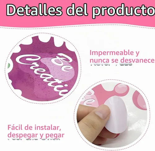 Vista 5 de Calcomanías de pared coloridas con frases inspiradoras, pintura de acuarela, calcomanías de pared con salpicaduras de tinta, calcomanías de pared