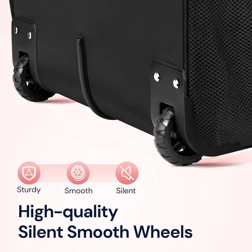 Vista 5 de Ytonet Bolsa para portátil con ruedas para mujer, Negro -, Bolsa con ruedas para laptop
