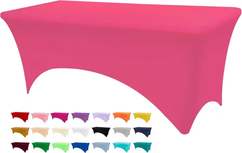 Vista 14 de BDDC - Funda de mesa ajustada de 4 pies, manteles de elastano negros, manteles elásticos lavables y resistentes a las arrugas para eventos, bodas