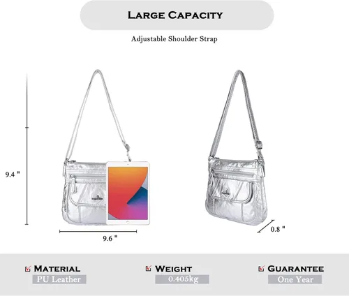 Vista 2 de Angel Kiss Bolsos cruzados para mujer, de piel sintética, con correa ajustable