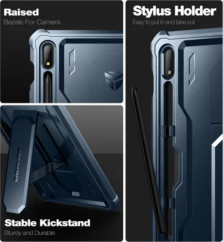 Vista 7 de Dexnor Funda para Galaxy Tab S8/S7 de 11 pulgadas, Protector de Pantalla Integrado y Soporte - Porta S Pen, Cubierta Protectora de Cuerpo Completo