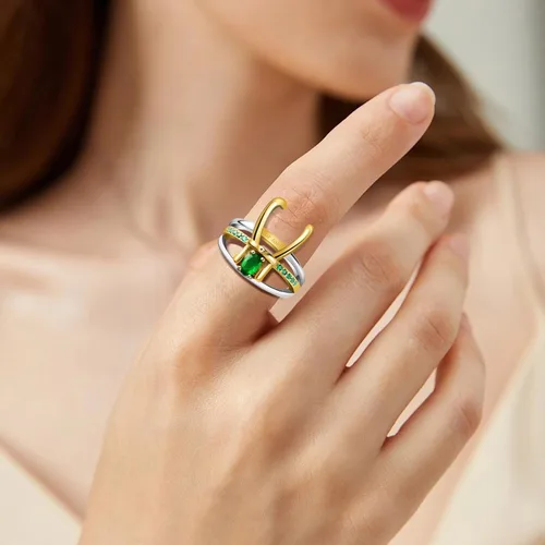 Vista 2 de Anillo de Loki de casco de superhéroe, para joyería unisex, regalos de Marvel, Halloween, cosplay, regalos de joyería, Metal, Acero inoxidable