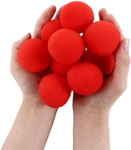Vista 3 de 10 piezas de esponja roja suave bola, accesorios mágicos accesorios magia trucos esponja 1.0 in/1.4 in/1.8 in