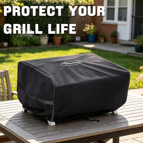 Vista 7 de Cubierta de parrilla resistente para parrilla Cuisinart y Royal Gourmet, protector impermeable para mesas de 24 pulgadas, se adapta a Blackstone