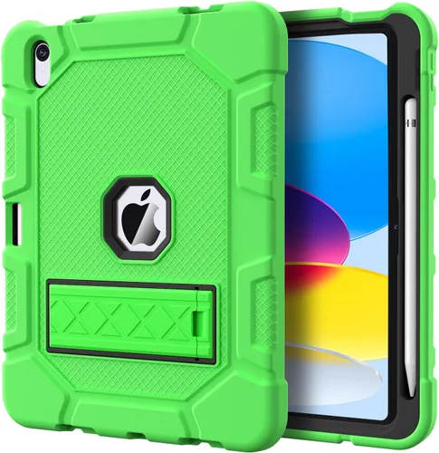 Vista 11 de Azzsy Funda para iPad 10.ª generación de 10.9 pulgadas, 2022, soporte integrado para lápiz Apple, funda protectora resistente a prueba de golpes