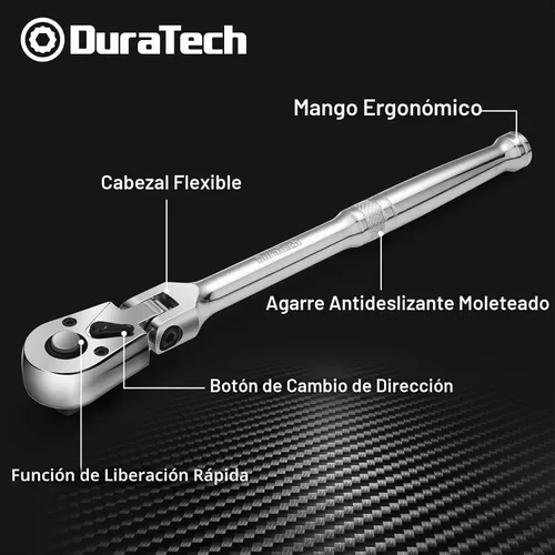 Vista 2 de DURATECH Trinquete de cabeza flexible de 3/8