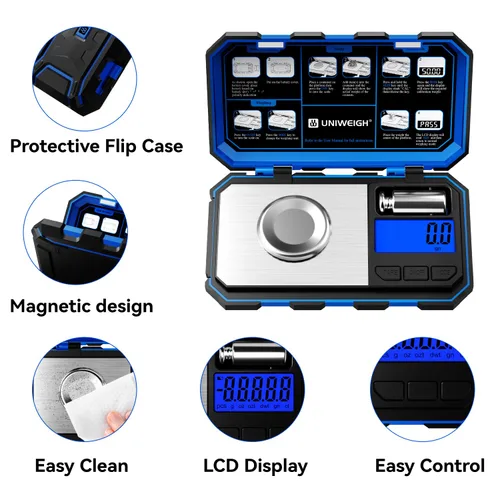 Vista 3 de UNIWEIGH - Báscula de recarga digital de precisión de 1500 granos x 0.1gn Powder Scale for Reloading,Grain Scales with LCD/Tare/Calibration