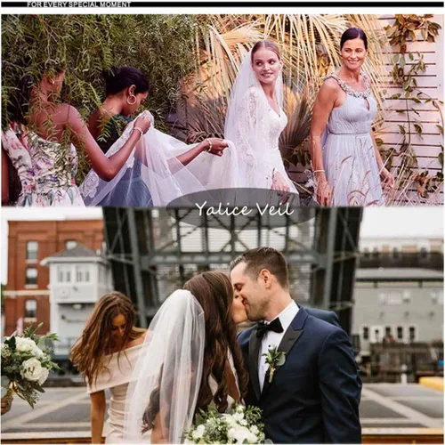 Vista 7 de Yalice - Vela de boda para mujer, borde de flores, longitud de 1 estante, para novia, accesorios de encaje