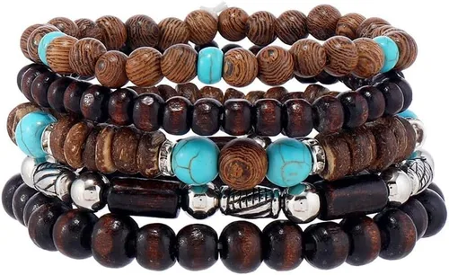 Vista 17 de Pulsera Gótica Ajustable de Cuero Trenzado Punk Multicapa de Estilo Grunge, Conjunto de Pulseras Emo con Brazalete de Metal, Envoltura