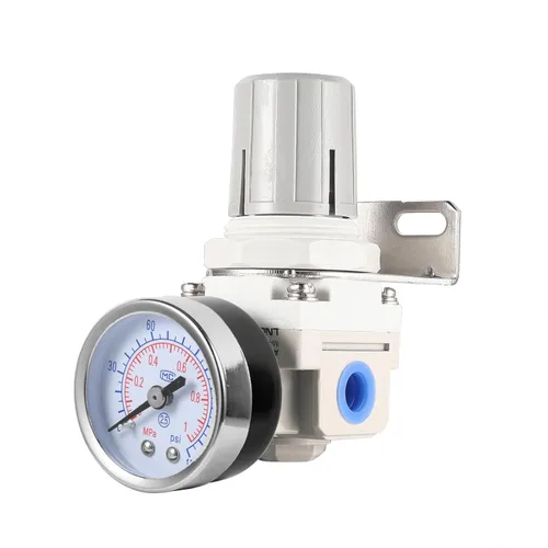 Vista 10 de Regulador de presión de aire de rosca NPT de 1/4 de pulgada con mini válvula de control de aire para compresor de aire o herramientas de aire