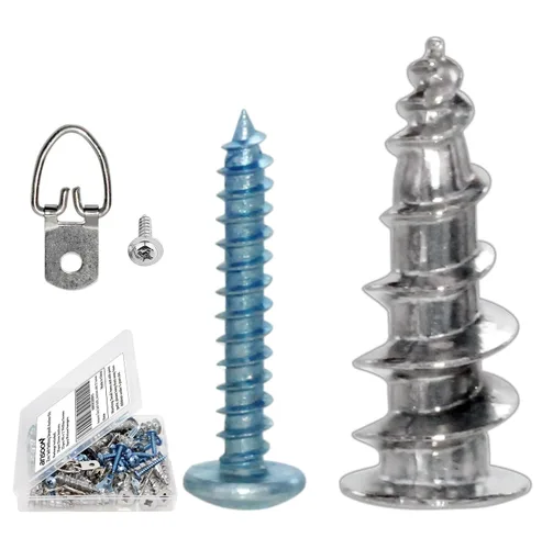 Vista 8 de Kit de 50 Piezas de Anclajes y Tornillos Autoperforantes de Metal para Drywall #8, 25 Anclajes Huecos de Servicio Pesado para Sheetrock + 25