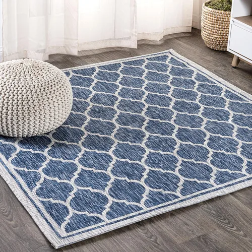 Vista 17 de JONATHAN Y Tapete marroquí con diseño enrejado para interiores y exteriores, 2 x 8 pies, marrón/beige, tejido texturizado de trébol para patio