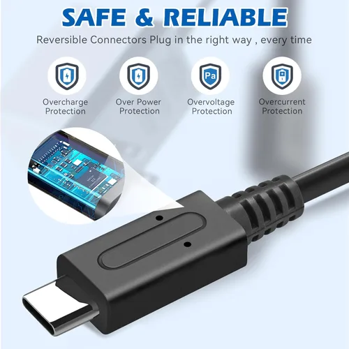 Vista 5 de Adaptador de CA para Nintendo Switch, cargador de pared de viaje rápido 15V 2.6A Kit de carga rápida para Nintendo SwitchLiteOLED, soporte modo TV