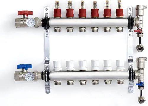 Vista 12 de PEX Colector Radiante Calefacción de Piso Set 3 Loop Sistema de Acero Inoxidable Calefacción Hidrónica Para 1/2 "Tubo de Barrera de Oxígeno