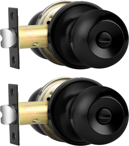Vista 15 de Probrico - Perilla interior para puerta de baño, manija de puerta sin llave para dormitorio, juego de cerradura para puerta interior con perilla
