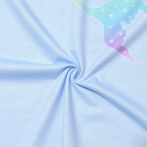 Vista 5 de Paquete de 2 pijamas de sirena con manga volada para niñas ropa de dormir de algodón