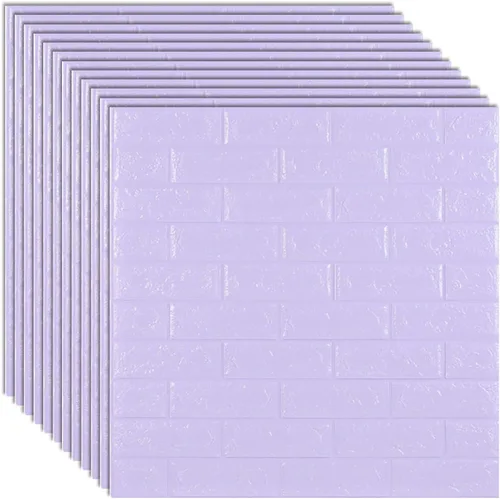 Vista 6 de Queenbox 12 piezas de papel tapiz de ladrillos de espuma sintética de 27 x 30 pulgadas, efecto 3D sólido, autoadhesivo, para despegar y pegar