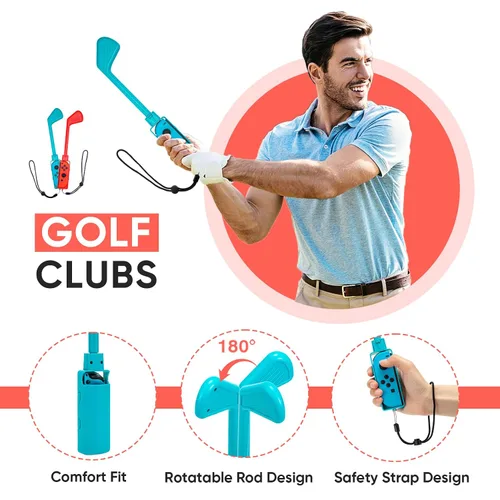 Vista 3 de Nintendo Switch Accessories Bundle, Switch Controllers Joy-Con Grips, 12 IN 1 Accessories Kit for Switch Sports Games, Tennis Rackets, Comfort Grips