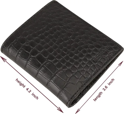Vista 6 de Mini monedero de bolsillo compacto de cuero para mujer con seguridad RFID - NEGRO, Negro -, Minimalista